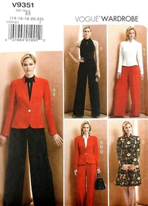 Vogue Wardrobe Sewing Pattern V9351 Misses Jacket Top Dress Pants Jumpsuit Easy - Bild 1 von 3