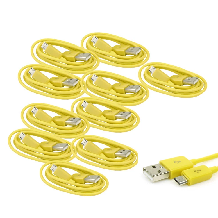 10X 6FT MICRO USB DATA SYNC CHARGER CABLE YELLOW DROID HTC EVO ONE NEXUS KINDLE - Image 1 of 1