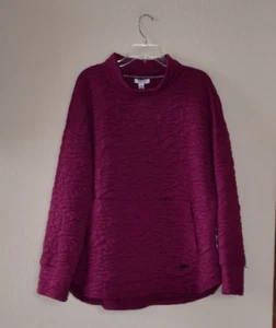 NINE WEST ACTIVE Plus Purple LS Pullover Quilted Pocket Thumb Holes Top Size 3X - Picture 1 of 4