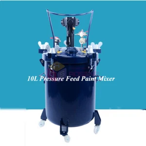 10L Pressure Feed Paint Blender Mixer Pot Tank Sprayer Mixing Drum Air Agitator - Picture 1 of 9