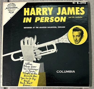 HARRY JAMES IN PERSON - 2 45 RPM Records Gatefold EP VG Plus JAZZ COLUMBIA 1954 - Image 1 of 4