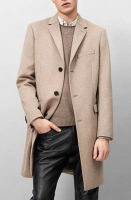 NWT Theory Wellardon Lunsford Wool Cashmere Beige Single Breasted Coat Sz S $995 - Image 1 of 4