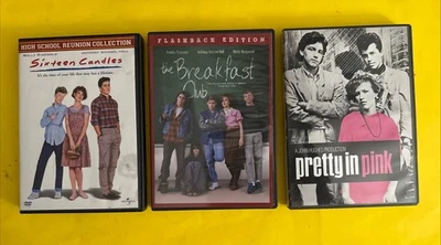 JOHN HUGHES (3 DVD LOT) PRETTY IN PINK / 16 CANDLES / BREAKFAST CLUB / LIKE NEW - Image 1 of 4