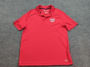 Washington Nationals Shirt Mens Large Red Short Sleeve MLB Baseball Polo - Picture 1 of 7