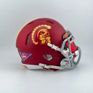 USC Trojans CUSTOM Anodized Red Mini Football Helmet - Picture 1 of 4