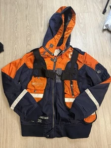 Avirex Flight Jacket Custom Vest L-2 Navy x Orange Size Large USA - Picture 1 of 6