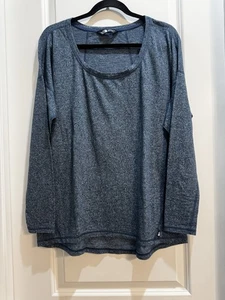 "Camiseta North Face azul manga larga cuello redondo grande axila a axila 23"" longitud 29""" - Imagen 1 de 7