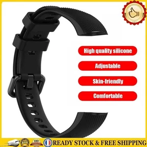 Silicone Wrist Strap Band w/Steel Buckle for Honor Band 5/4 (Black) - Zdjęcie 1 z 6