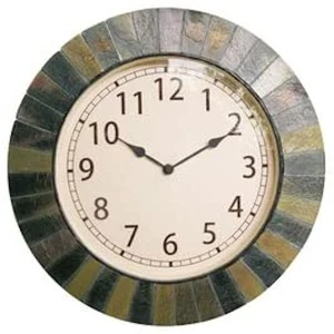 Garden Treasures 14-inch Outdoor Hand-Painted Faux Slate Wall Clock, #0484962 - Picture 1 of 1