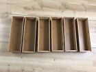 CORE WOODEN STACKABLE ORGANIZER SET OF 6 OPEN BOXES,PAPER PENS,ETC *Scratched