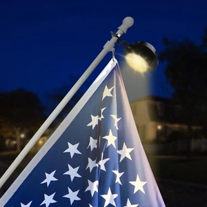Flag Pole Light Solar Powered Outdoor Top Mounted Flagpole Solar Lights, Meta... - Picture 1 of 7