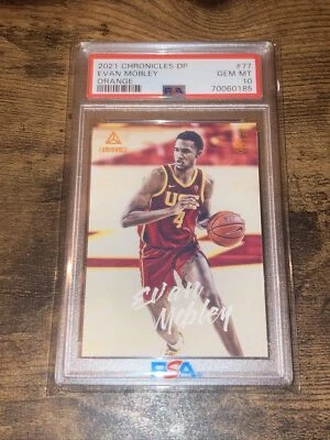 PSA 10 GEM MT 2021 Panini Chronicles Draft Picks #77 Orange RC Evan Mobley POP 1 - Image 1 of 2