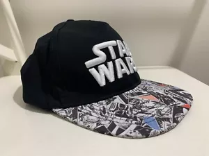 Star Wars Cap Black Darth Vader Comics Pattern LucasFilm Hat Adjustable Snapback - Foto 1 di 6