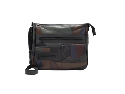 Ladies Women Leather Patchwork Handbag Adjustable Strap Shoulder Organiser Bag - Image 1 of 4