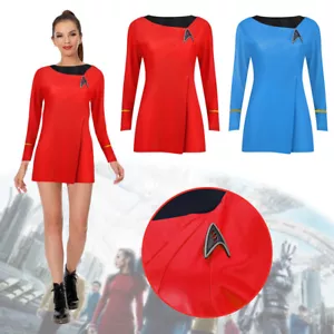 Star T r e k TOS Female Duty Dress Cosplay Costume Uniform Gown Red Women Skirt - Bild 1 von 22