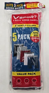 VSport 5 Boys Boxer Briefs Assorted colors Value Pack-XL 18/20-BRAND NEW - Picture 1 of 2
