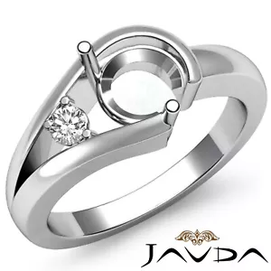 Round Semi Mount Prong Setting Diamond Solitaire Style Engagement Ring 0.05Ctw - Picture 1 of 30