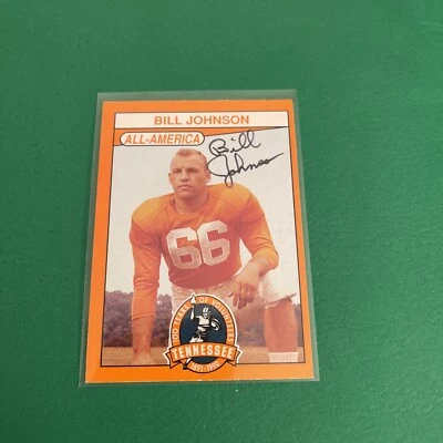 Tarjeta de fútbol americano firmada autografiada por Billjohnson Tennessee Vols - (D. 2020) Foto 1 de 2