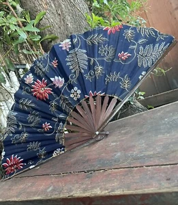 Indonesien Batik Handfächer Wohndeko Bali 25” x 13” - Bild 1 von 1