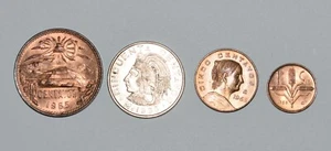 1965 MEXICO 50,20, 5, 1 CENTAVOS COIN Lot of Four Uncirculated Collection - Picture 1 of 11