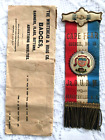 Vintage Junior Order United American Mechanic Ribbon Pin CAPE FEAR COUNCIL 16 NC