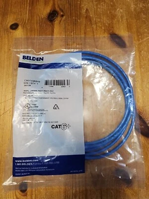 BELDEN CAT6+ Patch Cord, Bonded-Pair, 4 Pair, 24 AWG Solid, CMR, Blue, 10 ft. - Image 1 of 3