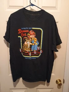 Caring For Your Demon Cat Shirt - Used Size L - Very Nice Condition!!! - Picture 1 of 5