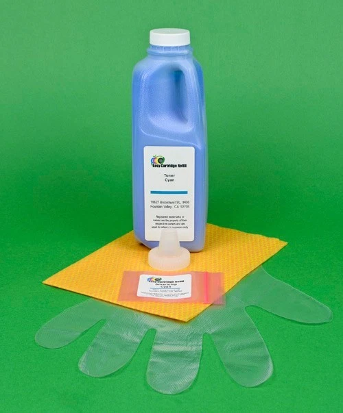 Toner Refill Kit w/ Chip For Cyan Okidata C9600 C9800 42918903. 460gr. 15K Pages - Image 1 of 1