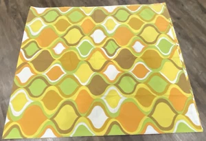 MCM Cannon Monticello Sheet 70s Morocco Cutter Orange Yellow Green Mod Full HTF - Picture 1 of 11