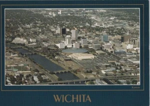 Aerial View Wichita Kansas Continental Chrome Postcard 1990s - Picture 1 of 2