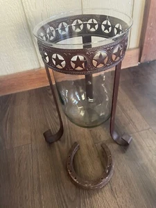 Texas Stars Flower Vase /Plant Holder Glass Brass 11/2 Feet Tall Cool Gift - Picture 1 of 5