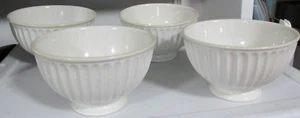 Lenox Off White Bowl 6-1/2" Butler's Pantry Footed Set of 4 Rice Ribbed - Picture 1 of 4