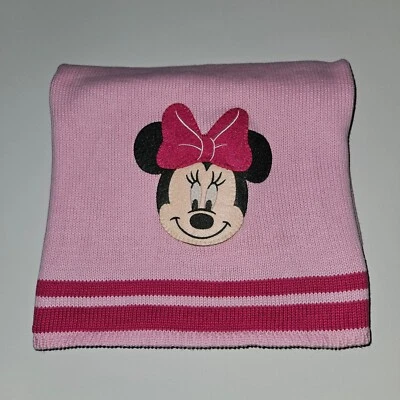 Disney Baby Minnie Mouse Pink Knit Baby Blanket Lovey 30x40 - Image 1 of 4