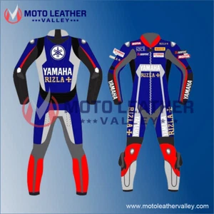 YAMAHA CUSTOMIZE MOTORBIKE MOTORCYCLE COWHIDE LEATHER RACING SUIT - Picture 1 of 5
