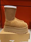 UGG CLASSIC DIPPER CHESTNUT SUEDE PLATFORM FASHION WOMEN'S BOOTS SIZE US 6 NEW