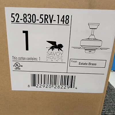 Savoy House Windstar 52" 5 Blade Ceiling Fan (52" W x 14" H) | 52-830-5RV-148 - Image 1 of 2