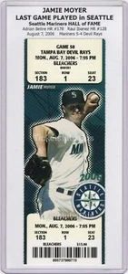 Jamie Moyer LAST GAME in SEATTLE Mariners Devil Rays 8/7/2006 Full Ticket BELTRE - Picture 1 of 11