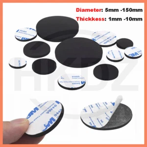 Self Adhesive Round Silicone Rubber Sheet Seal Gaskets Ø5mm-150mm Thick 1mm-10mm - Picture 1 of 255