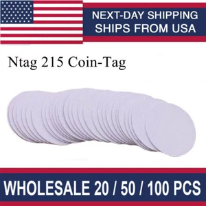 Lots PVC NTAG215 NFC Blank Round Card Waterpoof RFID TagMo IOS Amiibo Android - Picture 1 of 6