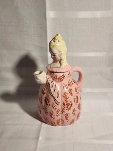 SFA viktorianische Dame figural Teekanne rosa Kleid rot & gold detailliert Keramik 9 1/4" - Bild 1 von 23