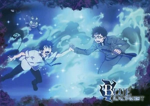 big postcard Ao no blue Exorcist anime Okumura Rin Yukio Kuro - Picture 1 of 2