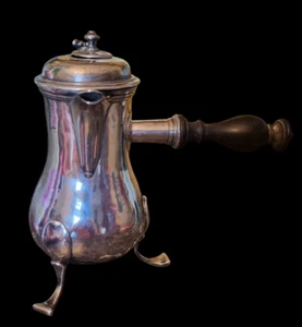 Antike französische seltene Sterling Silber Kaffee Schokolade Kanne Kanne gepunzt 18. Jh. - Bild 1 von 10