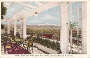 Salt Lake City, UTAH - Hotel Utah - Roof Garden - Wasatch Mountains - Picture 1 of 2