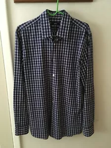 Hugo Boss Slim Fit Button-Front Long Sleeve Blue Shirt Size 16 1/2 34/35 - Picture 1 of 3