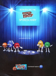 M&M CHOCOLATE AD #50 MAGAZINE promo AD 2019 HAZELNUT SPREAD M&M SPOKESCANDY - Picture 1 of 1