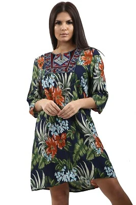 Ladies Top Prints Summer Beachwear Kurta Red Black Blue - Image 1 of 4