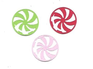 PREMADE SCRAPBOOK-PAPER PIECING-HOLIDAY-CHRISTMAS-PEPPERMINTS-1 SET OF 3 - Picture 1 of 1