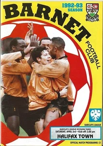 Football Programme>BARNET v HALIFAX TOWN Apr 1993 - Picture 1 of 1