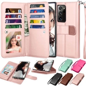 For Samsung Galaxy Note 20 Ultra 10+ 9 8 5 Case Wallet Card Holder Flip Cover - Picture 1 of 43