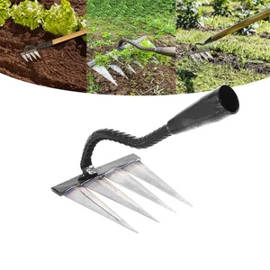 Gartenrechen, Gartengeräte Schwerlast mit 4 Metallzinken, scharf robust Garten - Bild 1 von 6